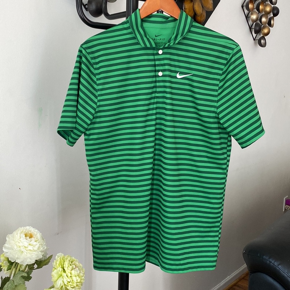 NWOT Nike Men's Dri-FIT Player Striped Short Sleeve Golf Polo Shirt - Picture 2 of 6